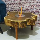 Ver imagem 6 de Mesa Centro Nobre Lareira Rústica Ecológica Inox - Ypê 65cm
