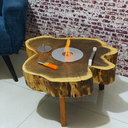 Ver imagem 3 de Mesa Centro Nobre Lareira Rústica Ecológica Inox - Ypê 65cm