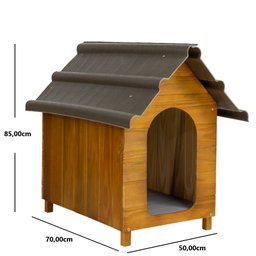 Casinha de Cachorro Telhado Ecológico em Madeira Maciça N° 4 - Cerejeira - 2