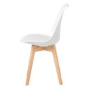 Ver imagem 3 de Kit 4 Cadeiras Charles Eames Leda Design Wood Estofada Base Madeira - Branca