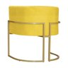 Poltrona Decorativa Estofada Base de Ferro Sala Luana Suede Amarelo - DL DECOR - 3