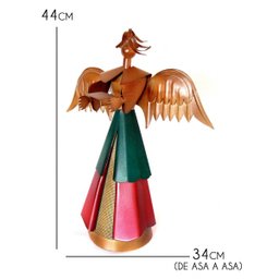 Anjinho de Natal Artesanal de Ferro para Decoração Natalina de Mesa Libertas Rosas Artesanato Anjo T - 4
