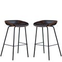 Ver imagem 1 de Kit 2 Cadeira Banqueta Industrial Alta com Assento Estofado Leather Edecasamoveis