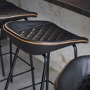 Ver imagem 6 de Kit 2 Cadeira Banqueta Industrial Alta com Assento Estofado Leather Edecasamoveis