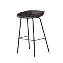 Ver imagem 3 de Kit 2 Cadeira Banqueta Industrial Alta com Assento Estofado Leather Edecasamoveis