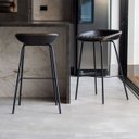 Ver imagem 2 de Kit 2 Cadeira Banqueta Industrial Alta com Assento Estofado Leather Edecasamoveis