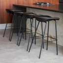 Ver imagem 5 de Kit 2 Cadeira Banqueta Industrial Alta com Assento Estofado Leather Edecasamoveis