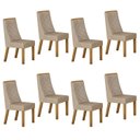 Ver imagem 1 de Kit de 8 Cadeiras para Sala de Jantar Aurora Bege/Cinamomo