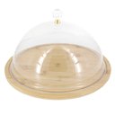 Ver imagem 1 de Tábua de Bambu com Cúpula Acrílica Redonda para Bolo Pizza - 31cm