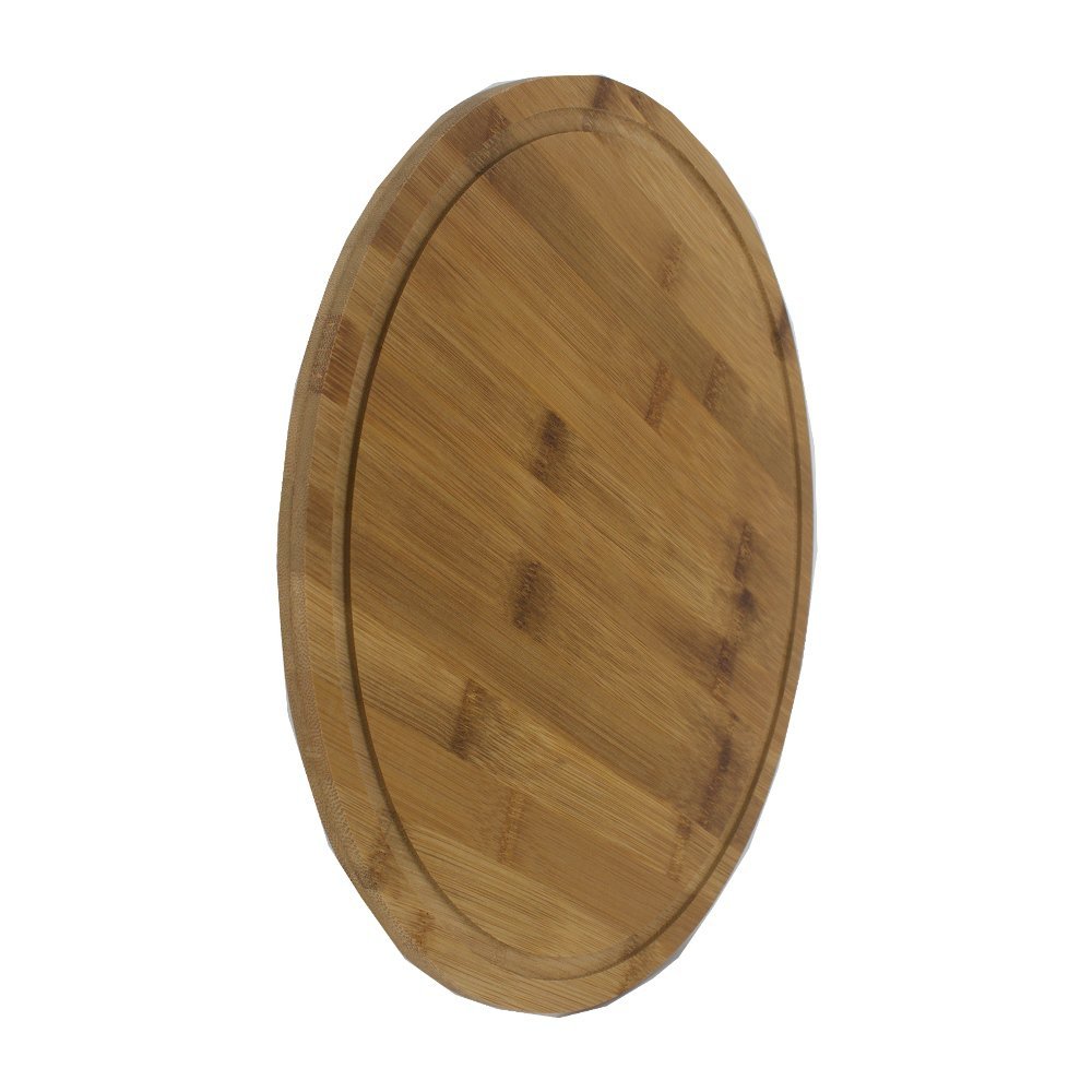 Tábua De Bambu Com Cúpula Acrílica Redonda Para Bolo Pizza - 31cm - 4