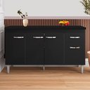 Ver imagem 2 de Balcão de Cozinha Gabriela com Tampo 150 Cm Preto Fosco - Ajl