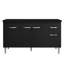 Ver imagem 1 de Balcão de Cozinha Gabriela com Tampo 150 Cm Preto Fosco - Ajl