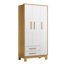 Ver imagem 2 de Kit Quarto de Bebê Q Encanto Slim com Berço Mini Cama Guarda Roupa 3 Portas e Colchão D18 130x70 Mov