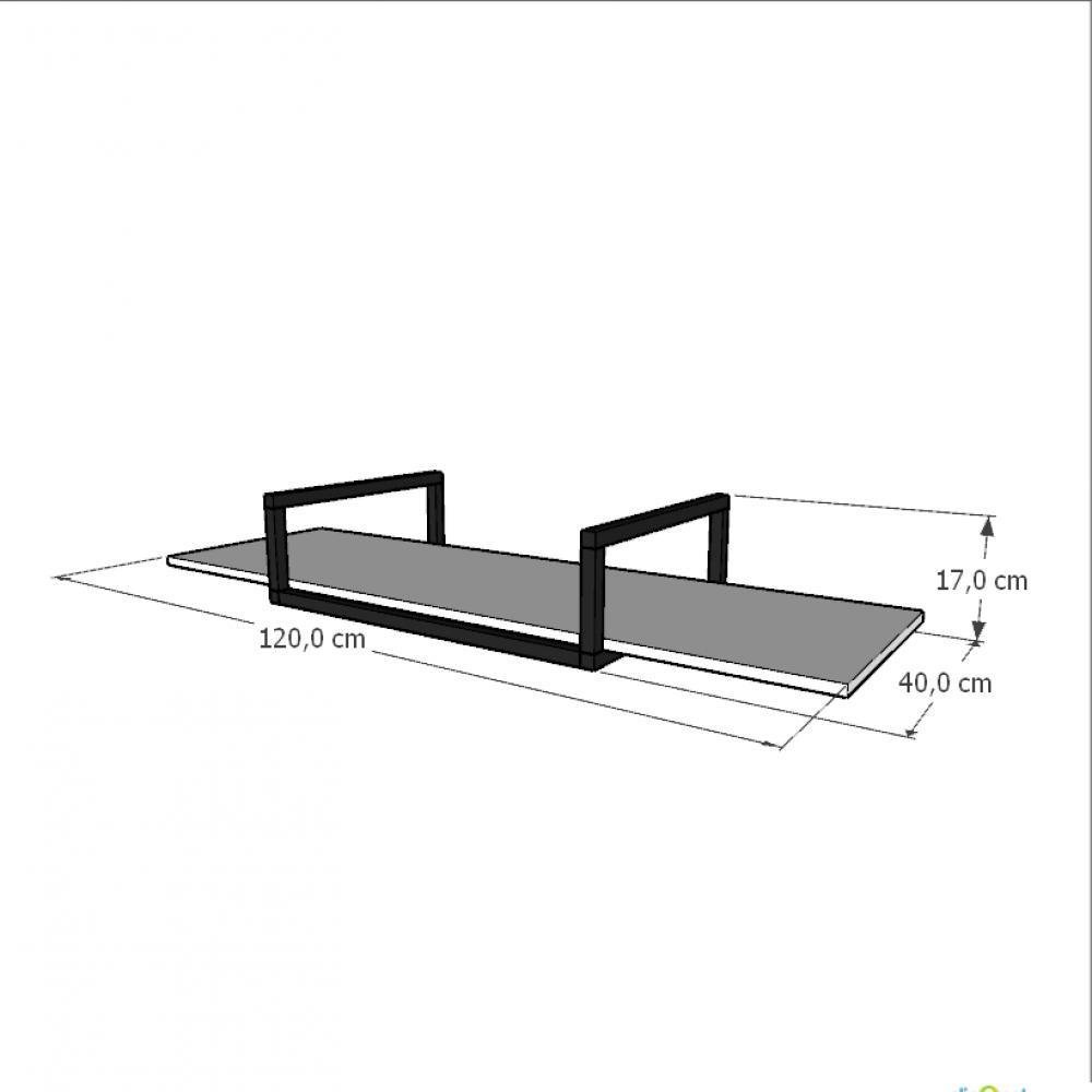 Aparador Industrial Preto Moderno Cantinho Café Escritorio Simples Bancada Suspensa - 2