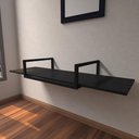 Ver imagem 1 de Aparador Industrial Preto Moderno Cantinho Café Escritorio Simples Bancada Suspensa