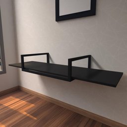 Aparador Industrial Preto Moderno Cantinho Café Escritorio Simples Bancada Suspensa - 1