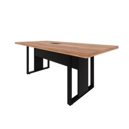 Mesa de Reunião 2,00m 1 Caixa de Tomada Pés Metal Quadro F5 - 4