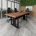 Ver imagem 1 de Mesa de Reunião 2,00m 1 Caixa de Tomada Pés Metal Quadro F5