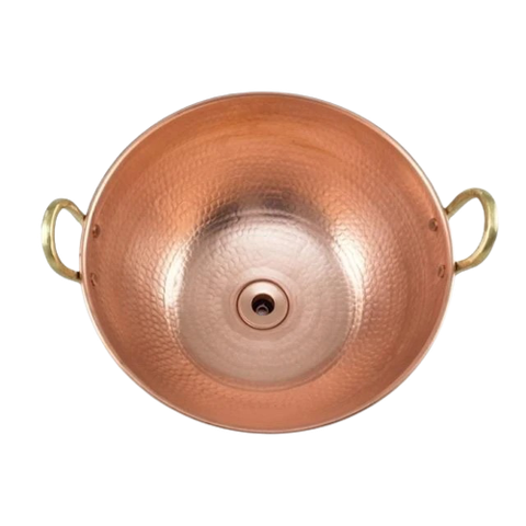 Cuba De Apoio Cobre Puro Com Alças De Bronze E Válvula 3L