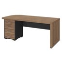 Ver imagem 1 de Mesa Escritorio 4 Gavetas 180x80 cm Tampo Tamburato Nogal Preto Artany
