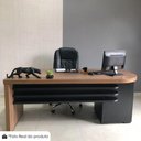 Ver imagem 5 de Mesa Escritorio 4 Gavetas 180x80 cm Tampo Tamburato Nogal Preto Artany