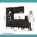 Ver mais imagens de Cozinha Completa Atlanta 10 Portas 2 Gavetas MDP 225cm Preto Touch Móveis Carraro