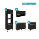 Ver imagem 7 de Cozinha Completa Atlanta 10 Portas 2 Gavetas MDP 225cm Preto Touch Móveis Carraro