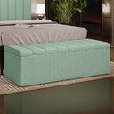 Ver imagem 3 de Calçadeira Recamier Baú para Cama de Casal Dália 140x50 cm W01 Linho Verde Menta - Lyam Decor
