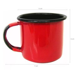 Jogo 6 Canecas Xícaras De 70ml Chá Café Esmaltadas Cozinha Vermelha - 3