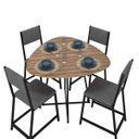 Ver imagem 2 de Mesa Palheta Lamina Preto + 4 Cadeiras Hera Estofado Cinza