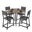 Ver imagem 1 de Mesa Palheta Lamina Preto + 4 Cadeiras Hera Estofado Cinza