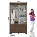 Ver imagem 7 de Guarda-roupa Solteiro 02 Portas Deslizantes 04 Gavetas Marel Briz Castanho/castanho Off White
