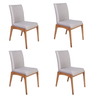 Conjunto 4 Cadeiras de Jantar Estofadas Sara Cinza Claro - 1