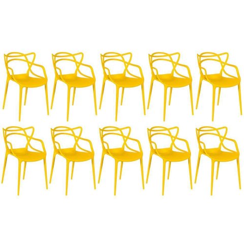 Kit 10 Cadeiras Allegra - Amarelo