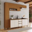 Ver imagem 1 de Cozinha Completa Venaly 9 Portas 2 Gavetas com Tampo Cinamomo/Off White - Henn