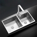 Ver imagem 4 de Kit Cuba Dupla Pia Cozinha Gourmet Completa com Acessórios e Torneira Slim em L Aço Inox Brinovar