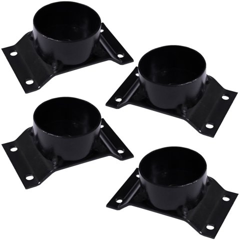 Kit 4 Chapinhas Chapa Elevada com Tubo Fixação Pés Palito Rosca 5/16 Preto G59