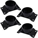 Ver imagem 1 de Kit 4 Chapinhas Chapa Elevada com Tubo Fixação Pés Palito Rosca 5/16 Preto G59