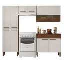 Ver imagem 6 de Armário de Cozinha Compacta Nala Nogueira/off White/cp-ripado 8 Portas, 2 Gavetas e Balcão com