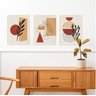 Conjunto com 3 belos quadros minimalistas pintados a mão para decorar medindo 60x45cm cada quadro - 2
