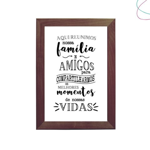 Quadro Decorativo Área Gourmet Aqui Reunimos Nossa Família:tabaco