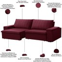 Ver imagem 4 de Sofá 3 Lugares Retrátil Reclinável para Sala 245cm Malfati F04 Veludo Vermelho - Lyam Decor