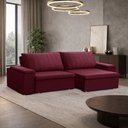 Ver imagem 3 de Sofá 3 Lugares Retrátil Reclinável para Sala 245cm Malfati F04 Veludo Vermelho - Lyam Decor