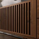 Ver imagem 7 de Rack TV 85 Bancada para Sala 220 cm Madeira Ripado Castanho Adamo Idimex