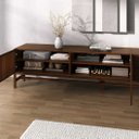 Ver imagem 5 de Rack TV 85 Bancada para Sala 220 cm Madeira Ripado Castanho Adamo Idimex