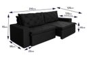 Ver imagem 3 de Sofá Cama Retrátil Reclinável 2,50m Bangkok Suede Velut Preto Molas no Assento - King House