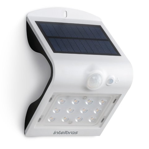 Arandela Solar Luminária Integrada Externa Intelbras Asi 220 Refletor Luz Led Branca Autonomia Sem F