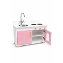 Ver imagem 3 de Fogão Cozinha Perfeita Infantil de Madeira com Pia e Fogão Rosa Brinquedo Educativo
