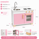 Ver imagem 5 de Fogão Cozinha Perfeita Infantil de Madeira com Pia e Fogão Rosa Brinquedo Educativo