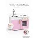 Ver imagem 4 de Fogão Cozinha Perfeita Infantil de Madeira com Pia e Fogão Rosa Brinquedo Educativo